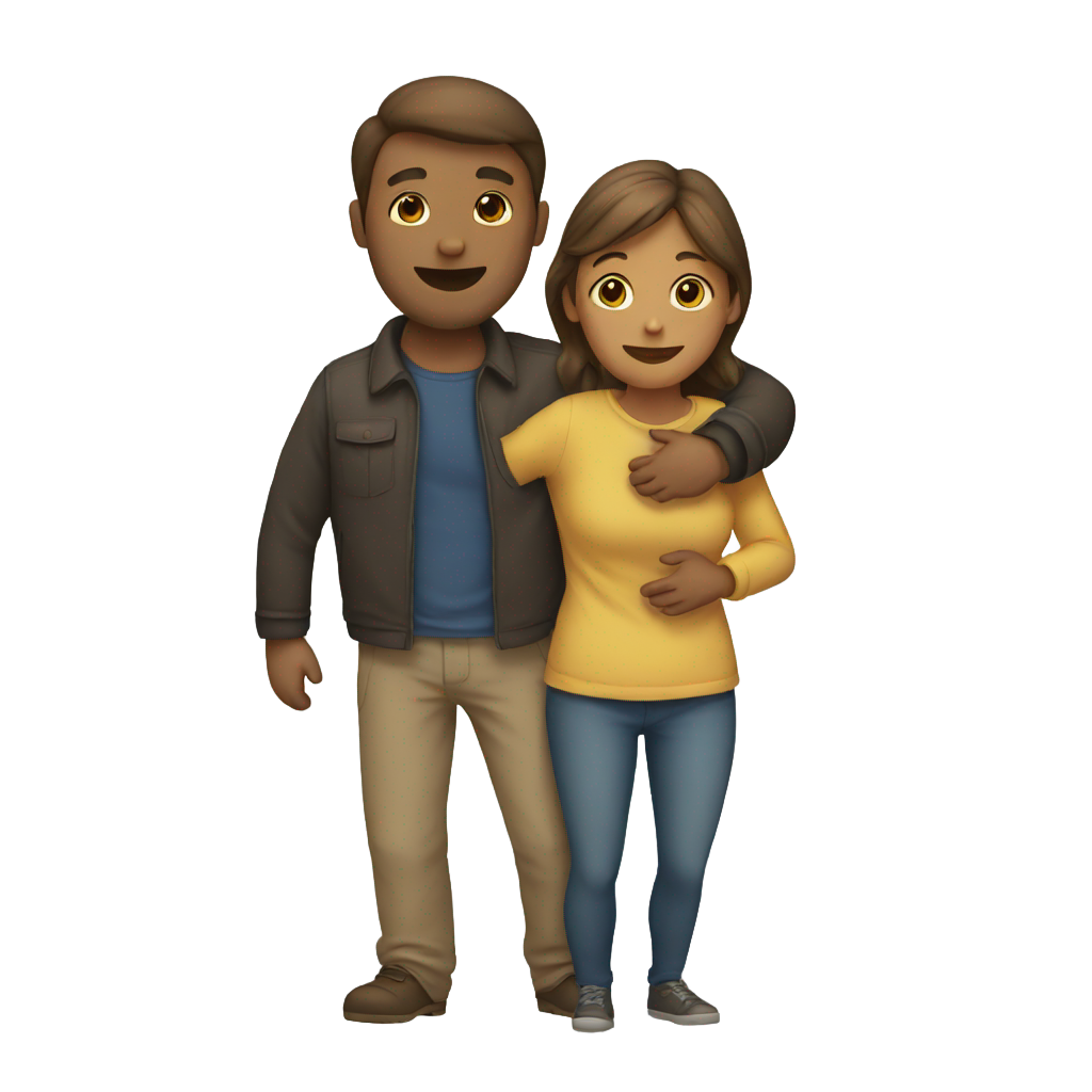 genmoji: A man and a woman hugging