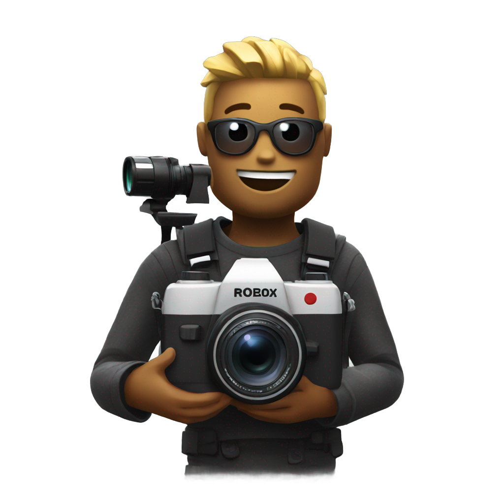 genmoji : a roblox character with a camera doing the griddy