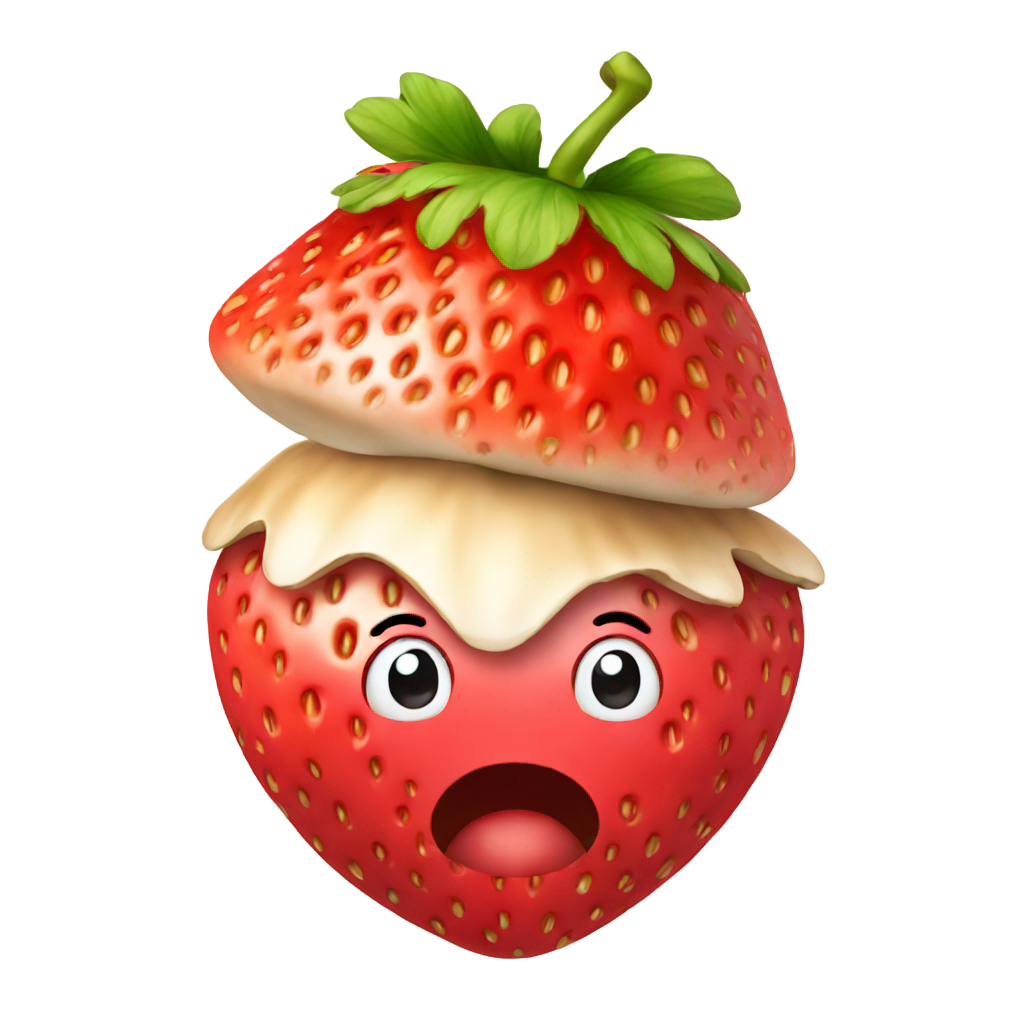 絵文字：a strawberry with a mushroom hat