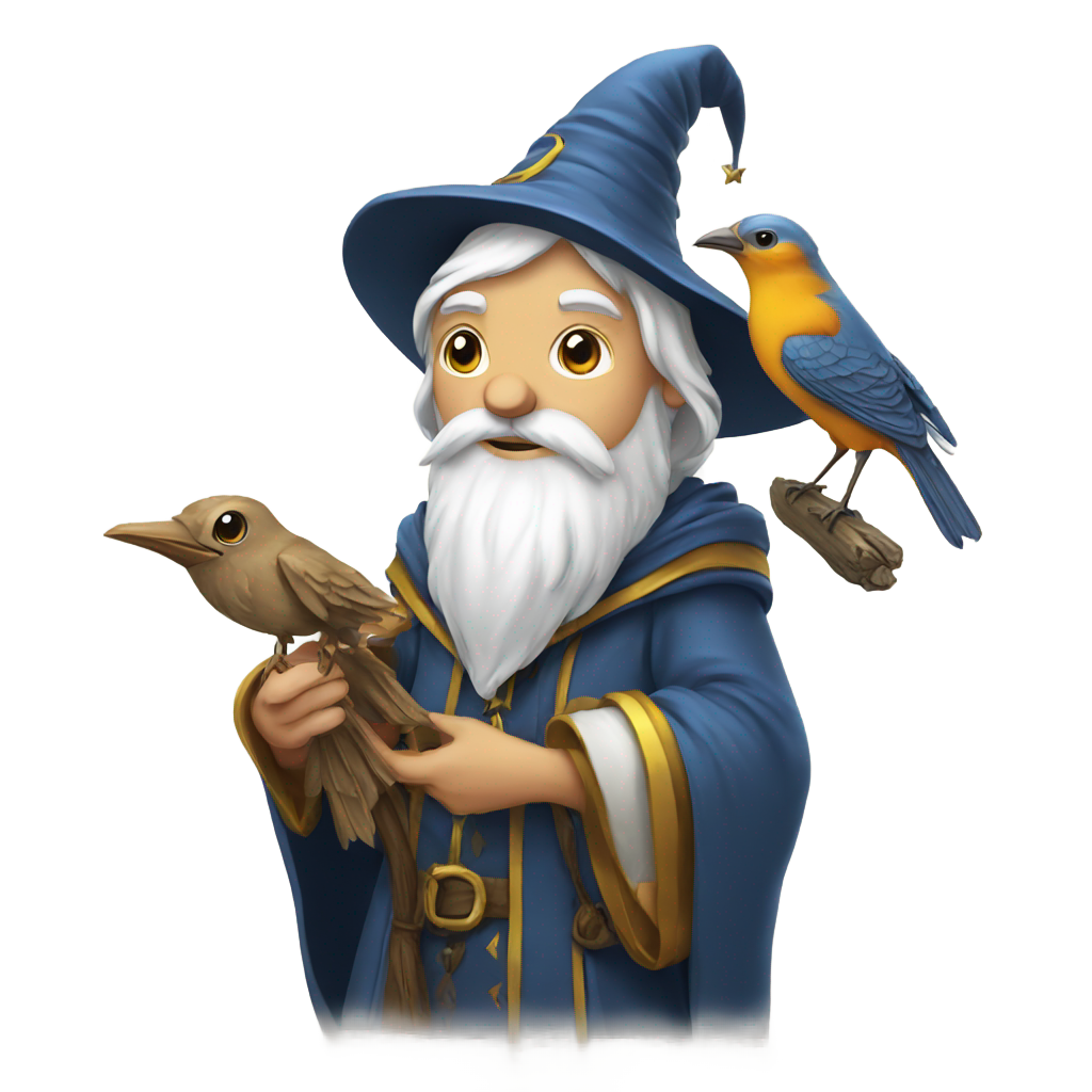 genmoji: A wizard with a bird