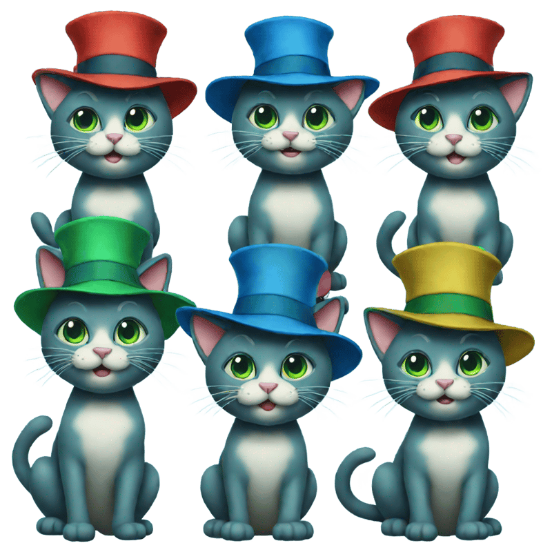 a- blue-cat-in-a-hat-walking-into-a-house-that-is blue-and-green-alternating-panels-and-the-green colors