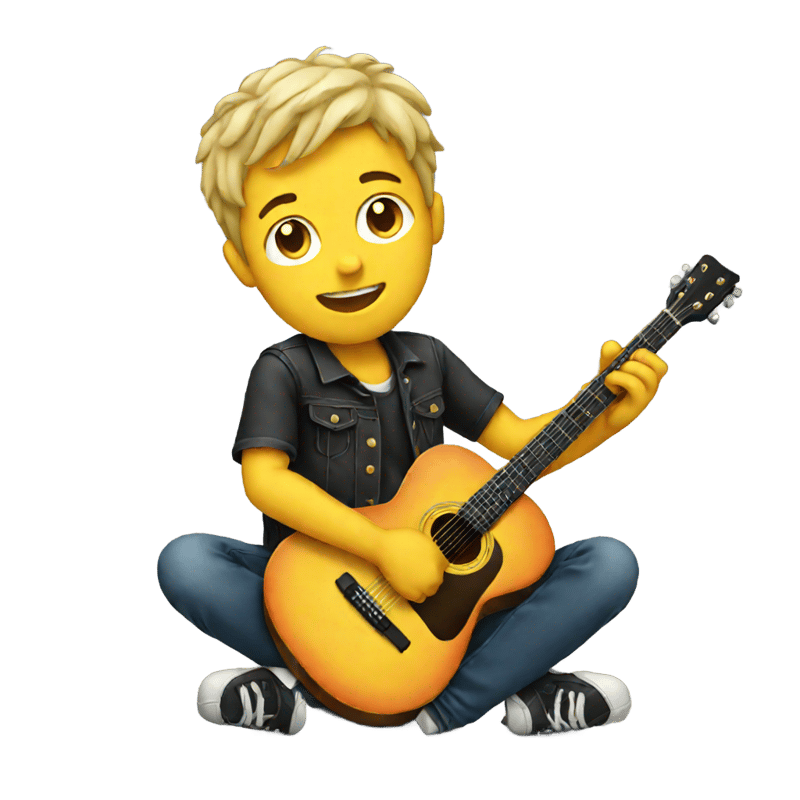 A boy playing guitar