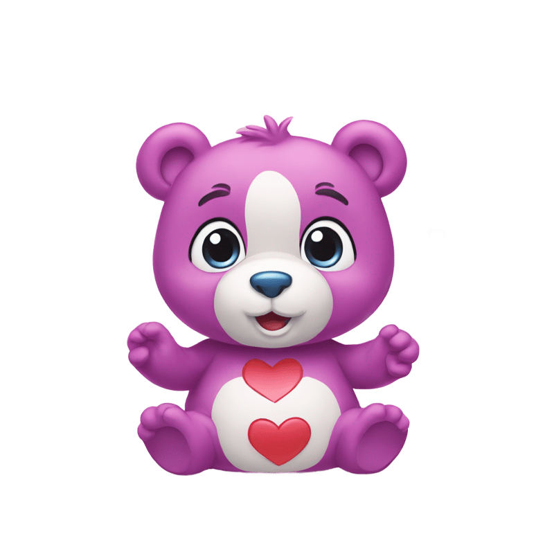 A care bear with intense love