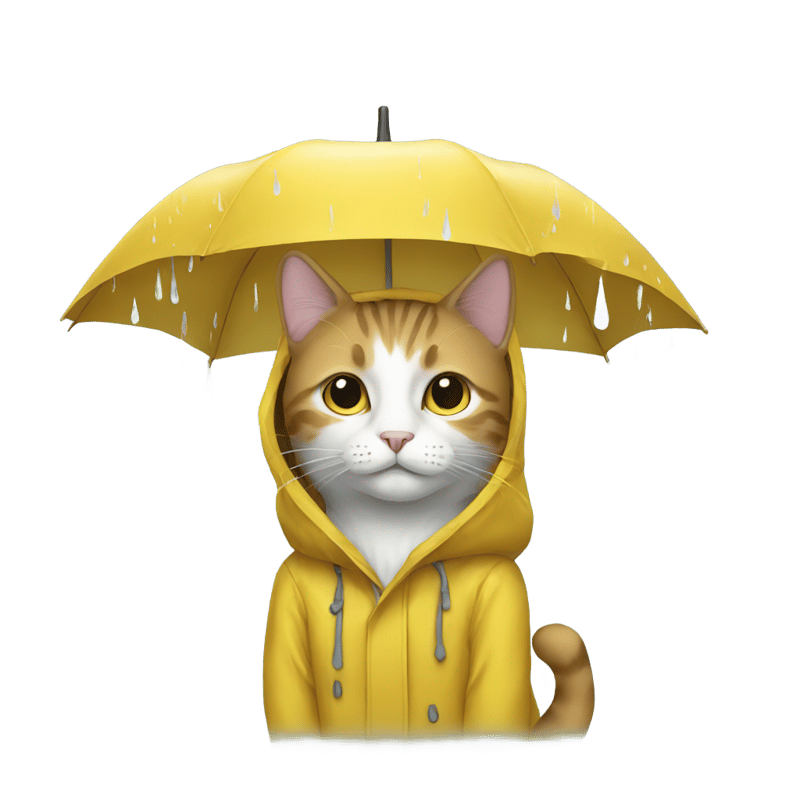 a cat with a rain coat on