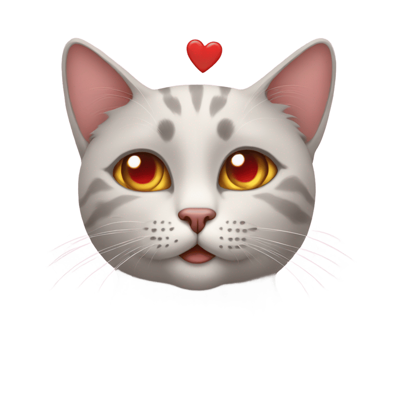 A cat with hearts eyes