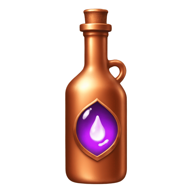 A copper-colored bottle of magic potion