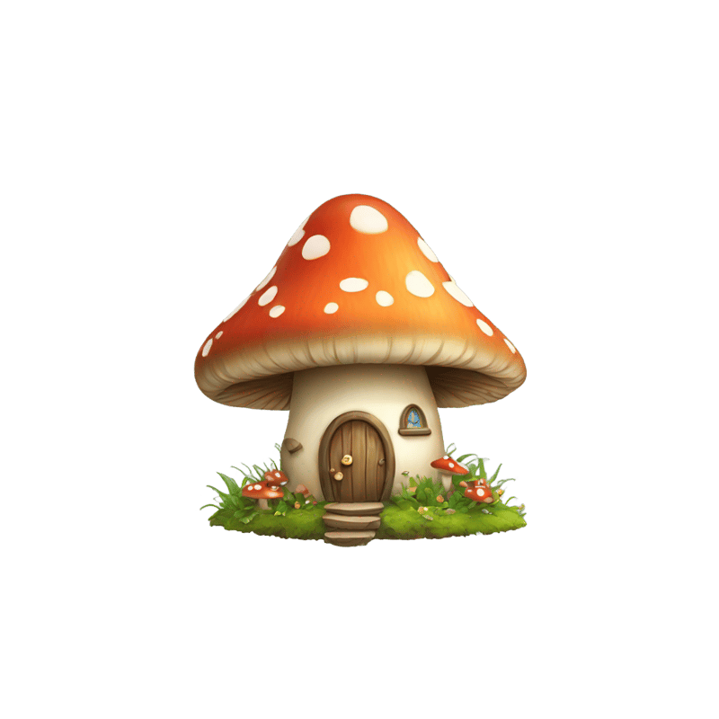 A fairy house in the shape of a mushroom