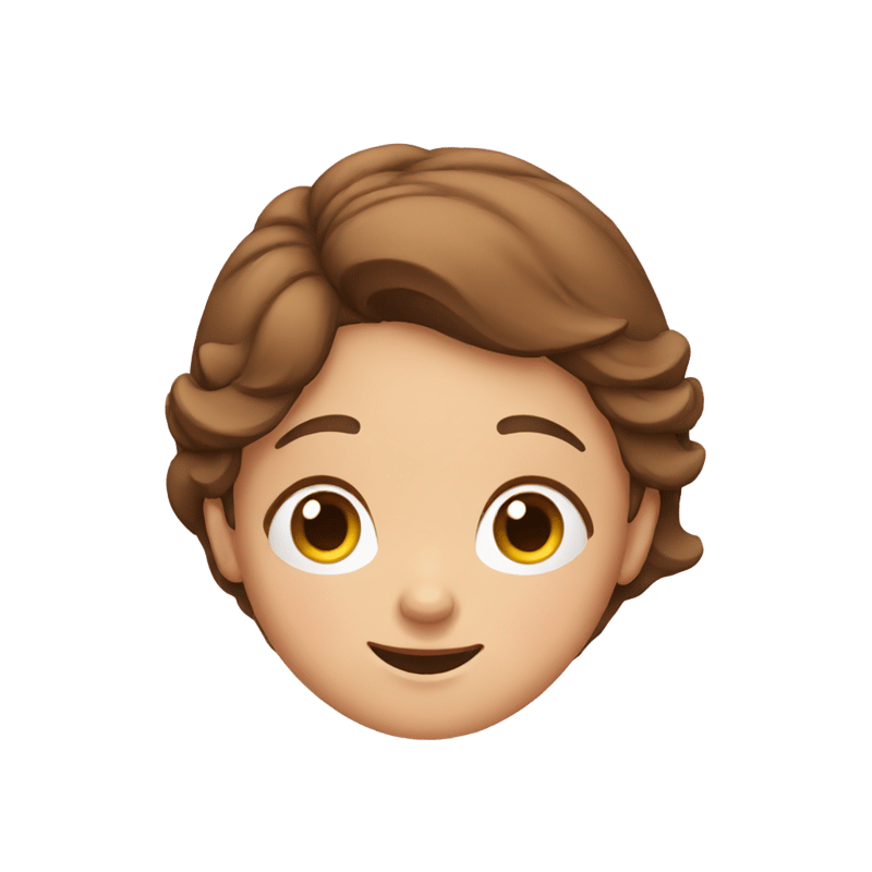 a girl emoji who has brown hair and is tired and happy