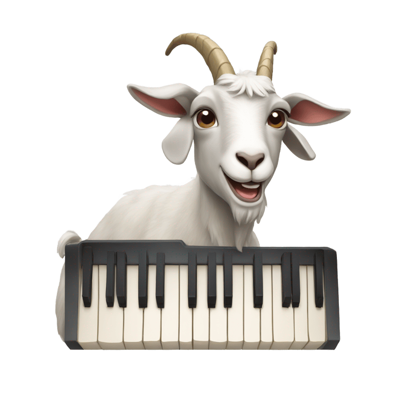 A goat playing a keyboard