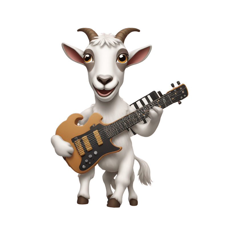 A goat playing a keytar