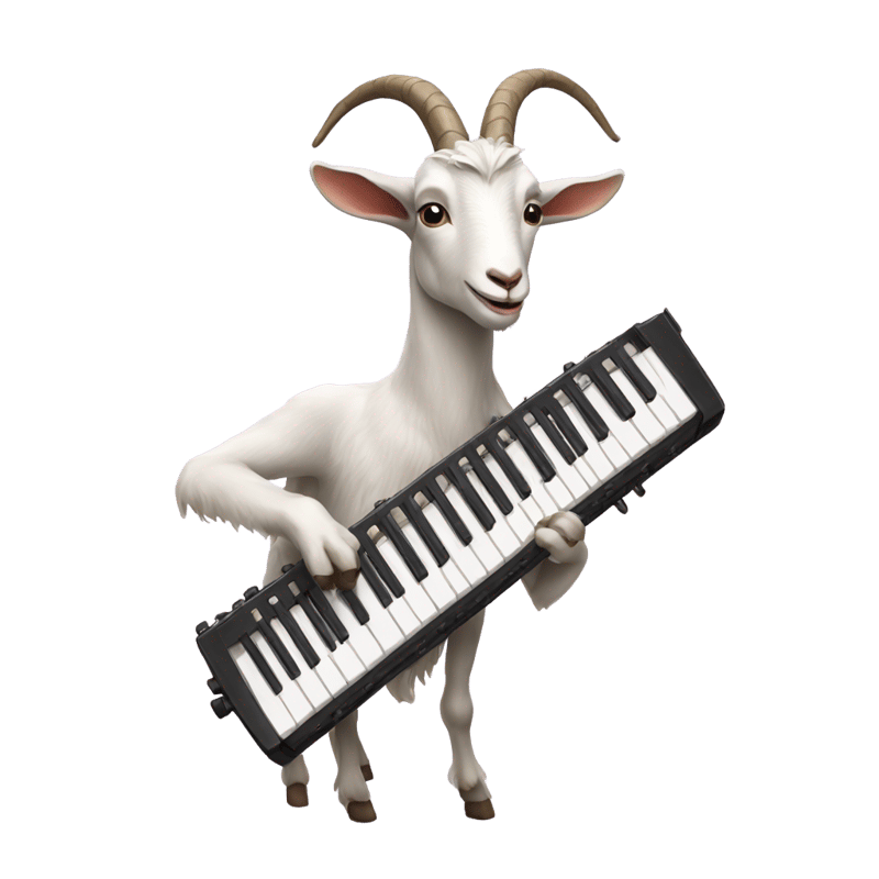 A goat playing a keytar