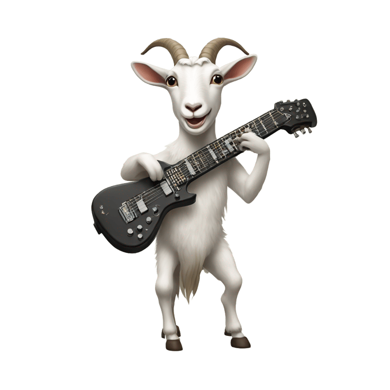 A goat playing a keytar