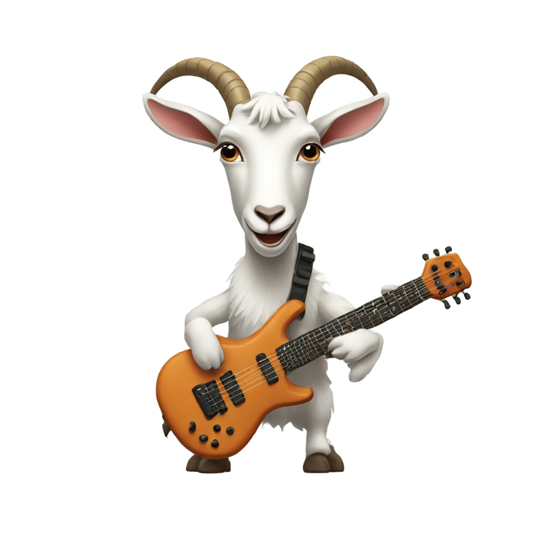 A goat playing a keytar