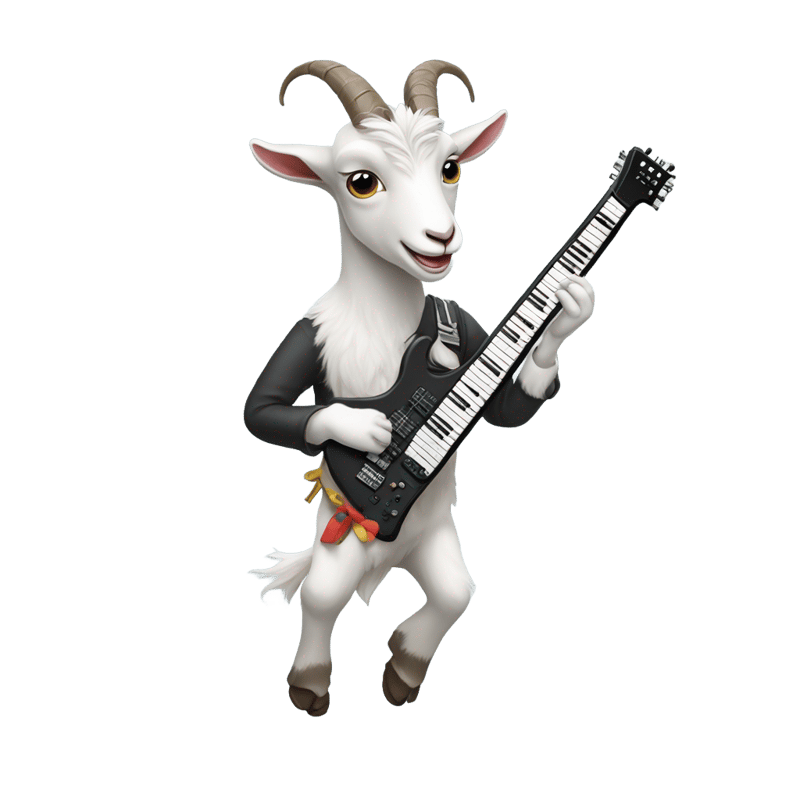 A goat playing a keytar Yamaha SHS-200