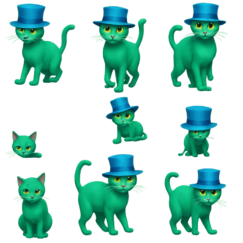 a-green-cat-in-a-hat-walking-into-a-house-that-is-blue-and-green-alternating-panels-and-the-green-colors