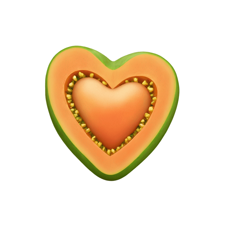 a heart with papaya