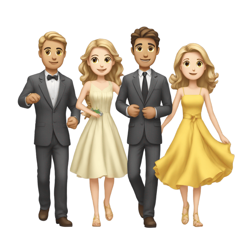 a man and a woman waltz, a man in a suit and a woman in a sundress, they are teenagers in 11th grade, 1 man and 1 woman, they are fair-skinned