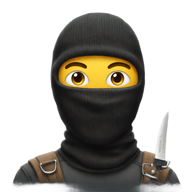 a man in a balaclava with a knife