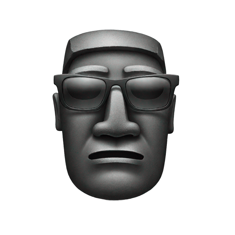 A moai with sunglasses