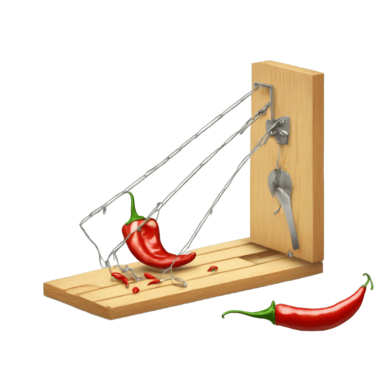 a mouse trap with a chilli pepper as bait