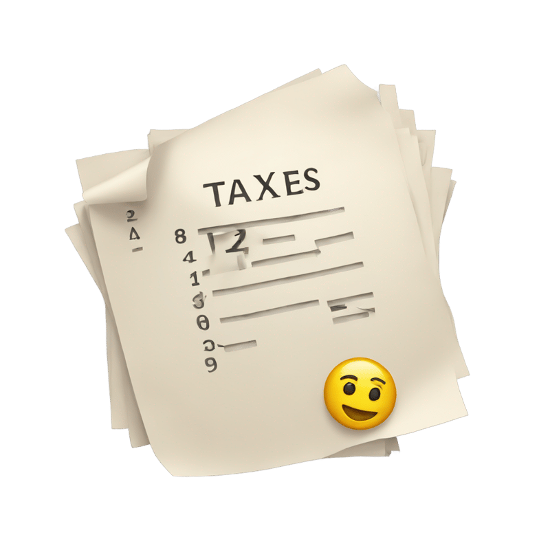 a paper with taxes written on it