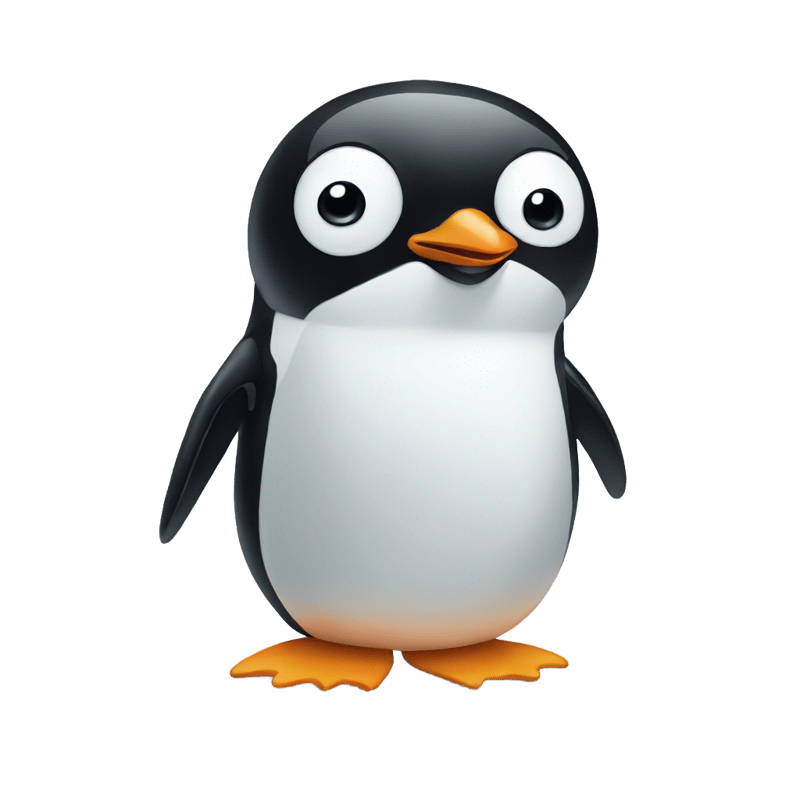 a penguin half frozen