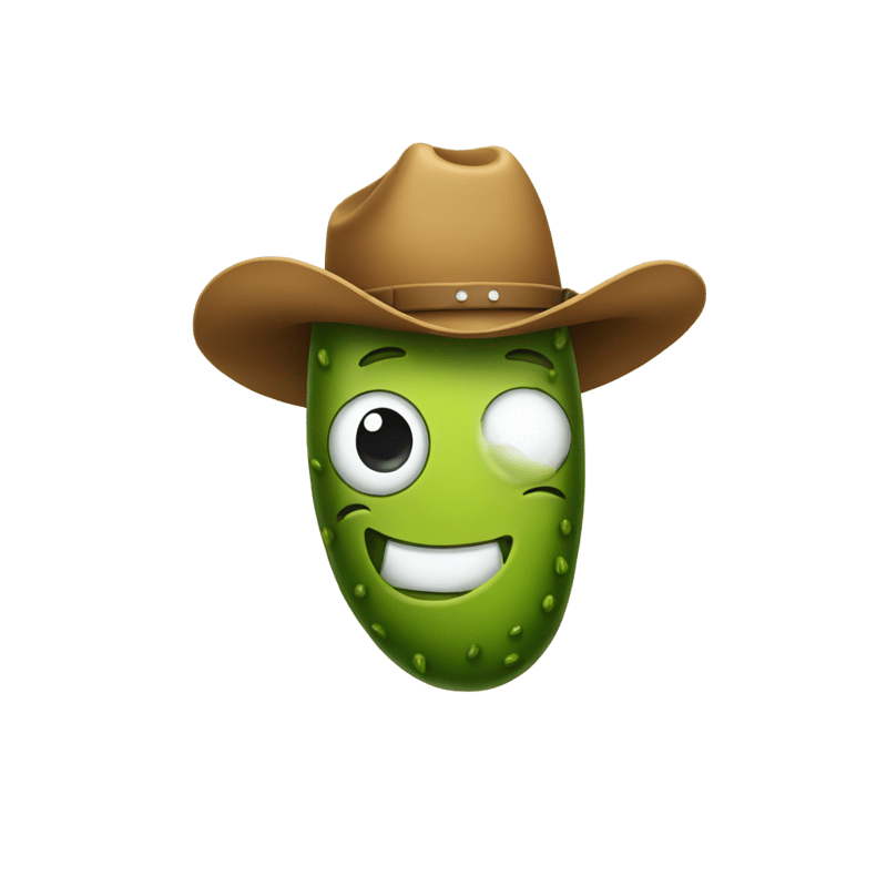 a pickle wearing a cowboy hat