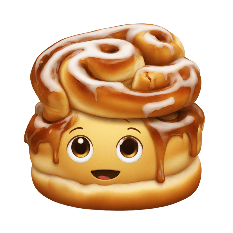 A realistic gooey cinnamon bun