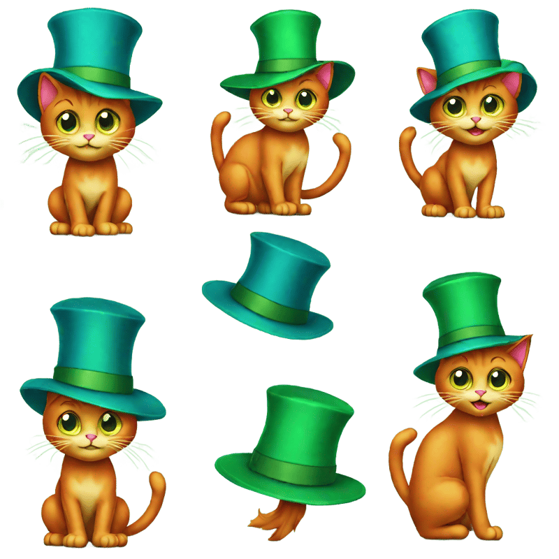 a red cat in a hat walking into a house that is blue and green alternating panels and the green color is similar to that of a pear that tastes like an apple for some reason and speaking of apple, have you heard about genmoji? you can create cool emojis and send them I guess. there is a very aesthetically pleasing website online that you can use to creat your own genmojis and it is not exclusive to a apple os.