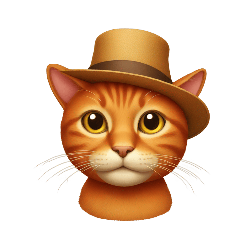 'a red cat with a hat'