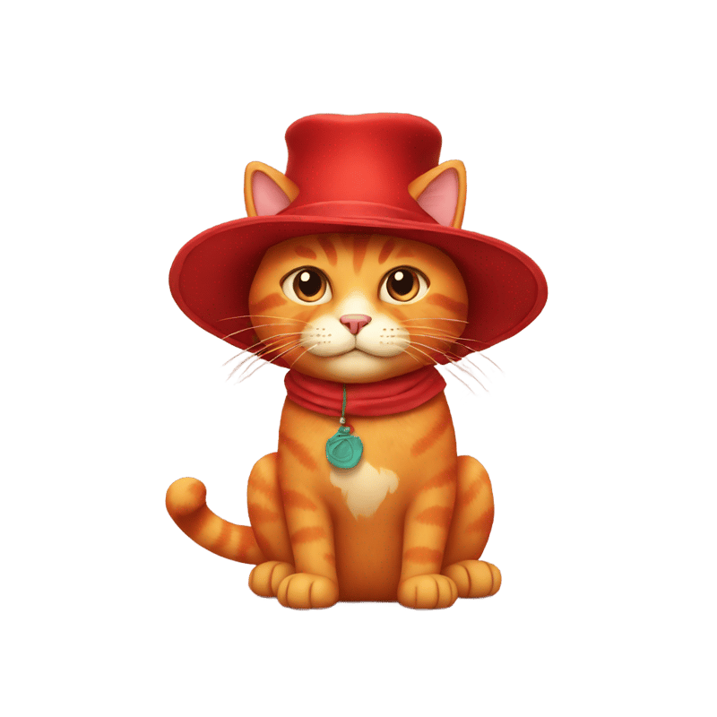 a red cat with a hat