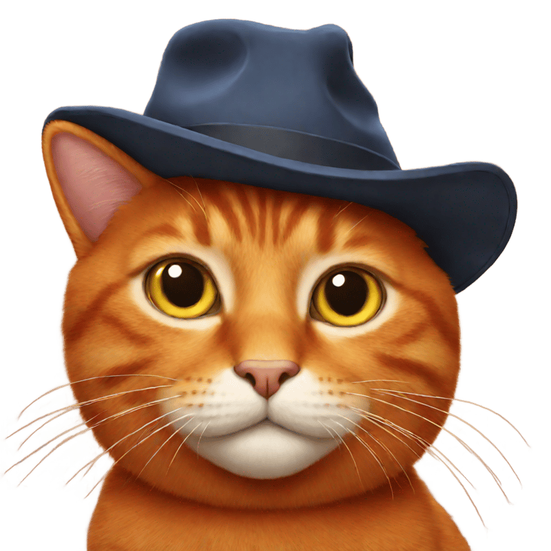 a red cat with a hat