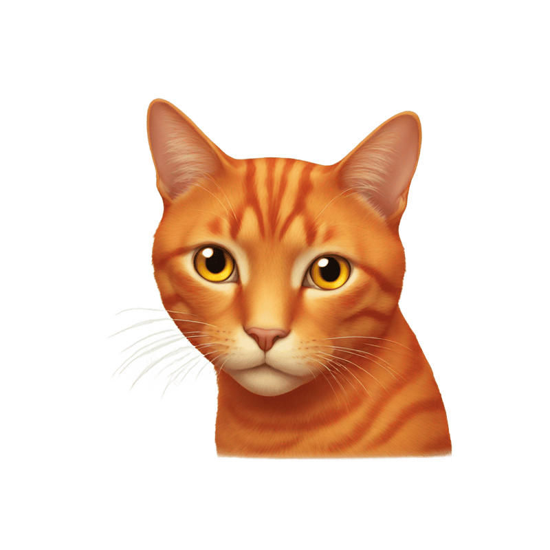 a red cat with an orange over grown eye