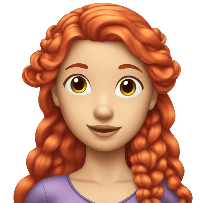 A red-haired mermaid with her hair in a ponytail