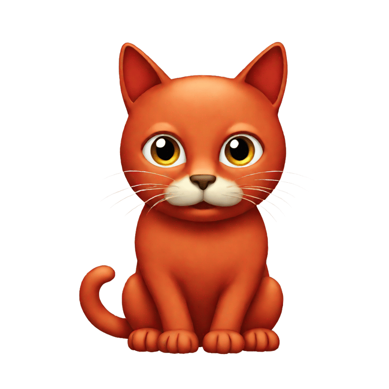 a red simple cat with rmen