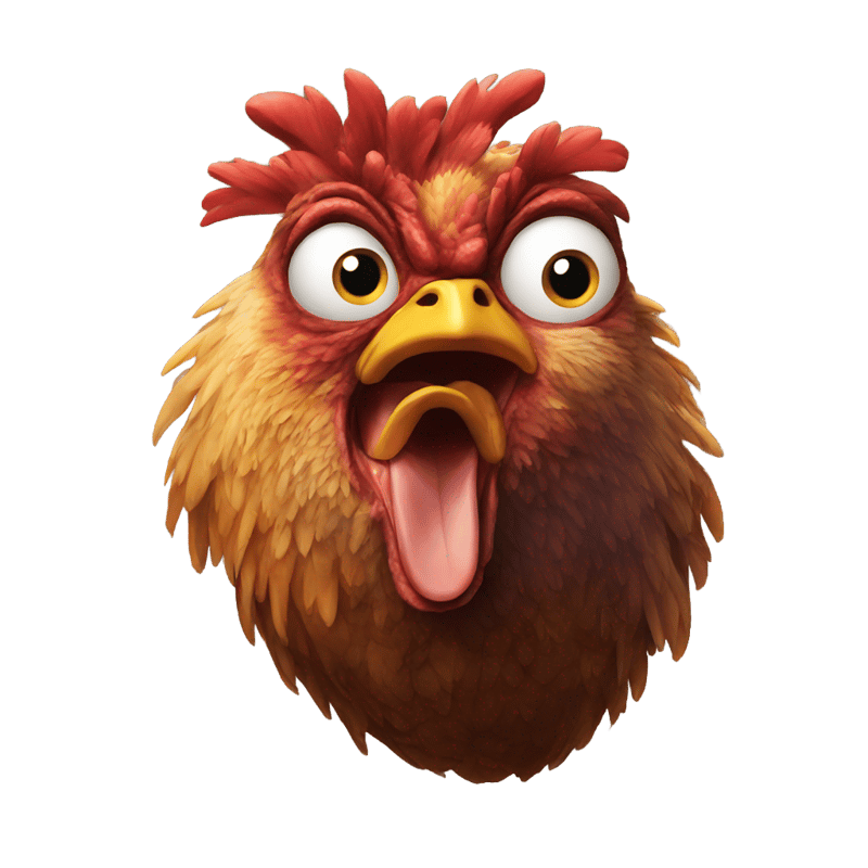 A terrifying chicken