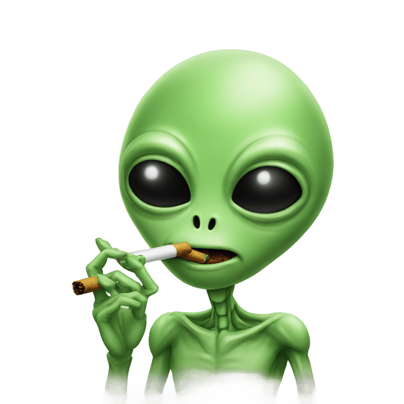 alien smoking a blunt