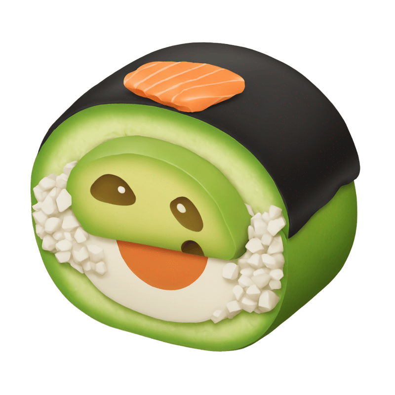 an avocado roll (sushi)