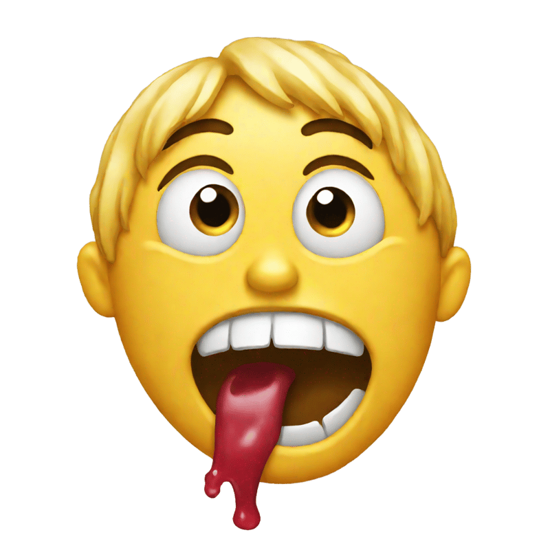 an emoji gulping