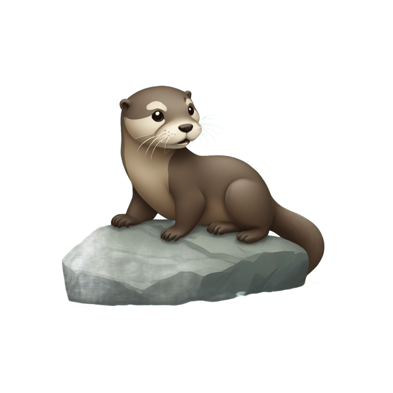 An otter with a rock