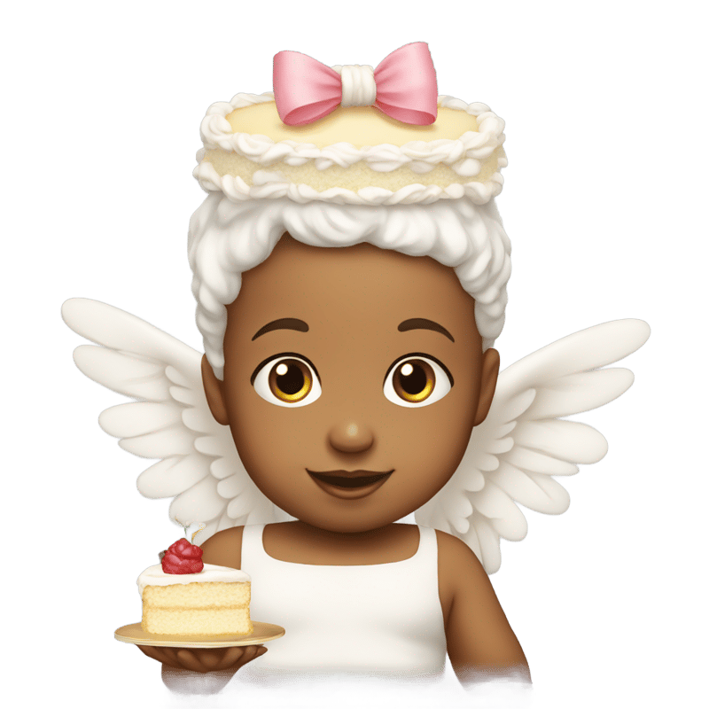 Angel baby with cake hat