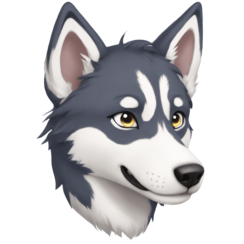 anthro male husky in anime style and anime hair style