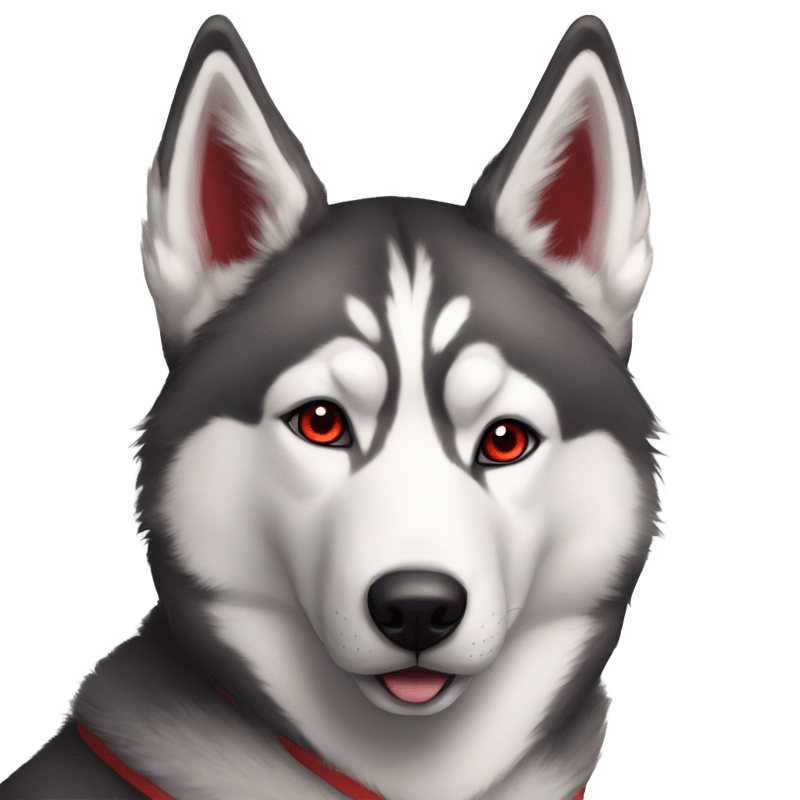 anthro male husky with red marking on fur