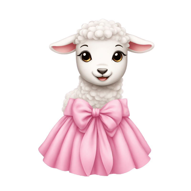 Baby lamb in pink dress