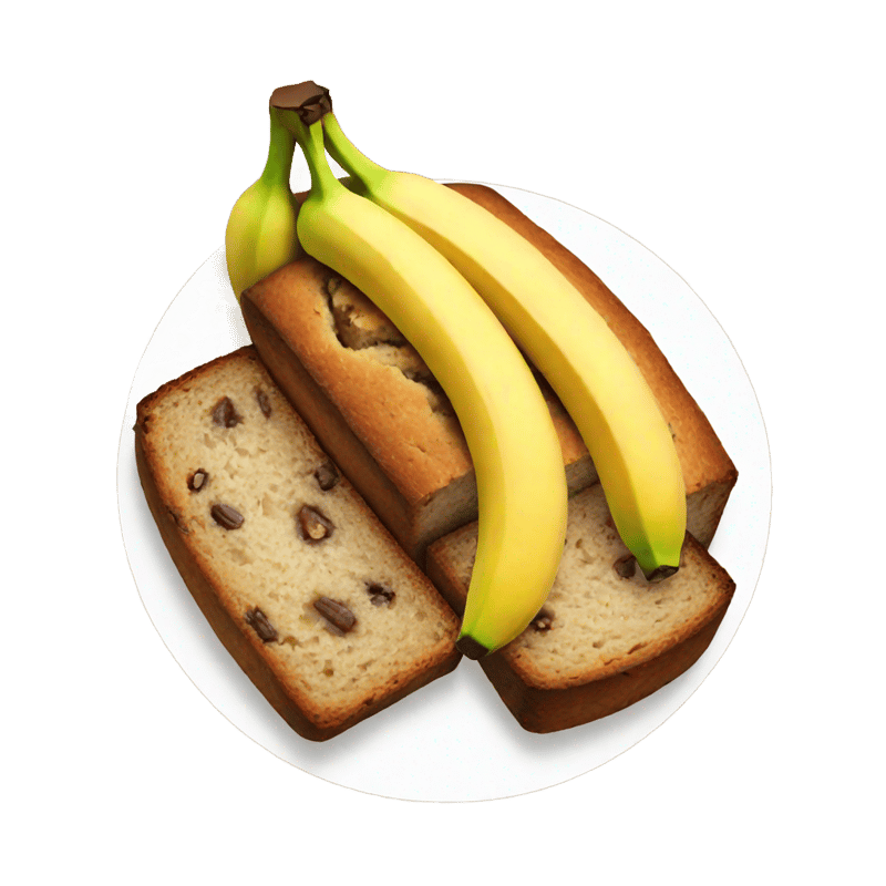 banana bread with banana slices on top