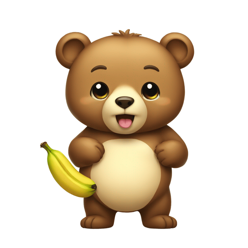 Bear with Banane in hand cute