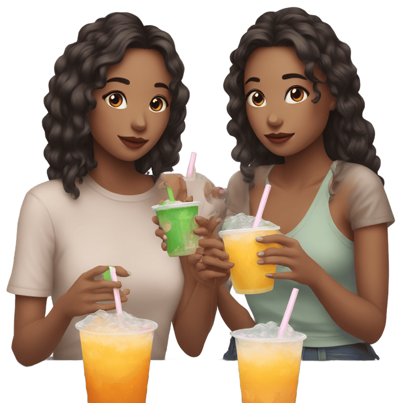 Best girl friends drinking boba