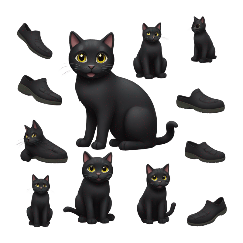 Black cat with crocs