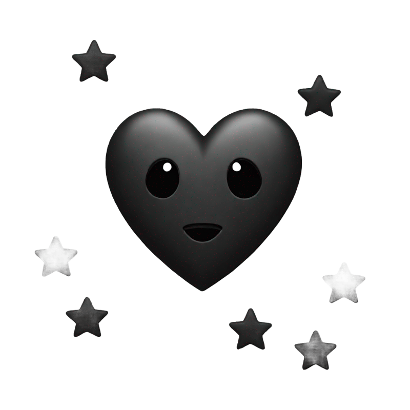 black heart with stars