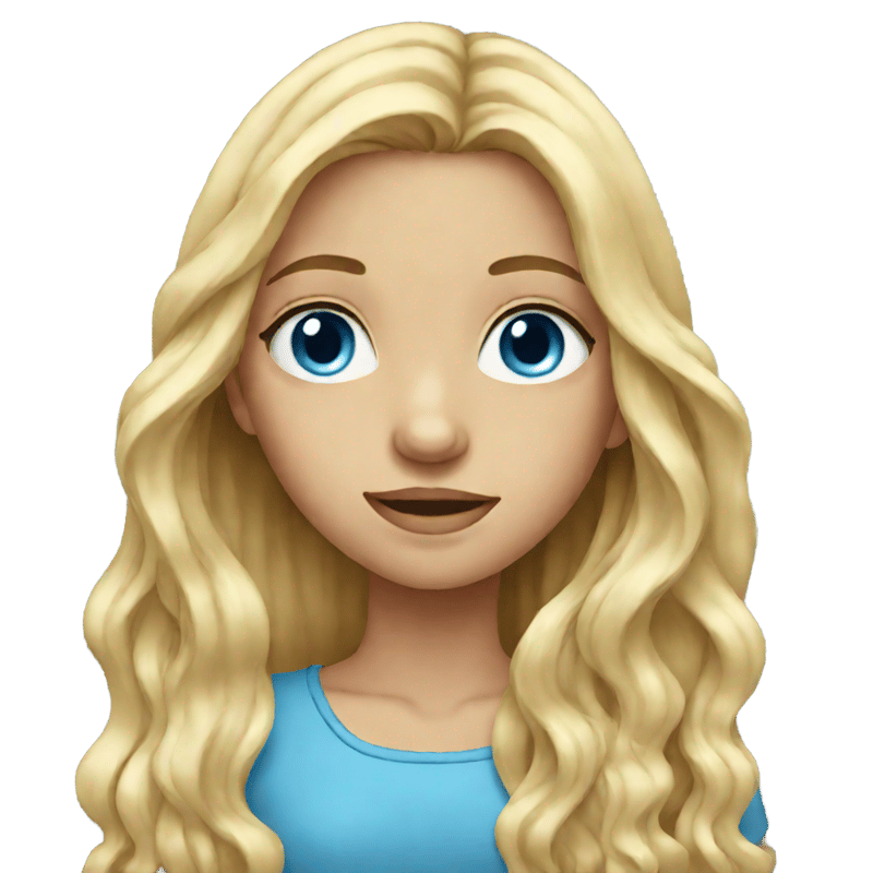 blue eyes girl with long blonde slightly wavy hair